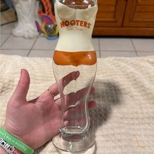 Hooters South Florida Curvy Glass with Orange and White Accents